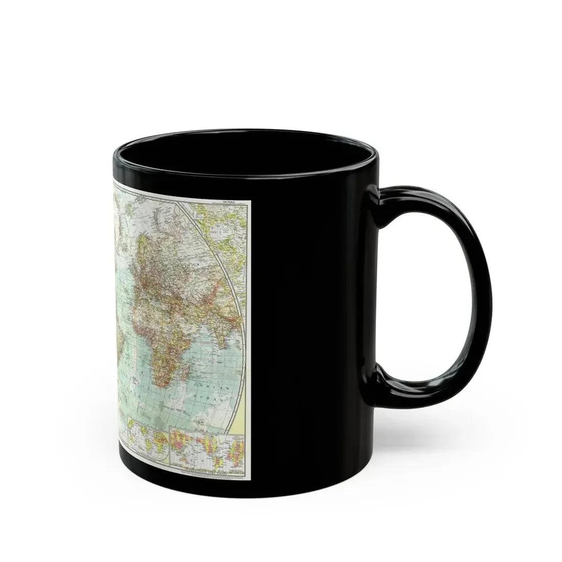 World Map (1957) (Map) Black Coffee Mug - Go Mug Yourself