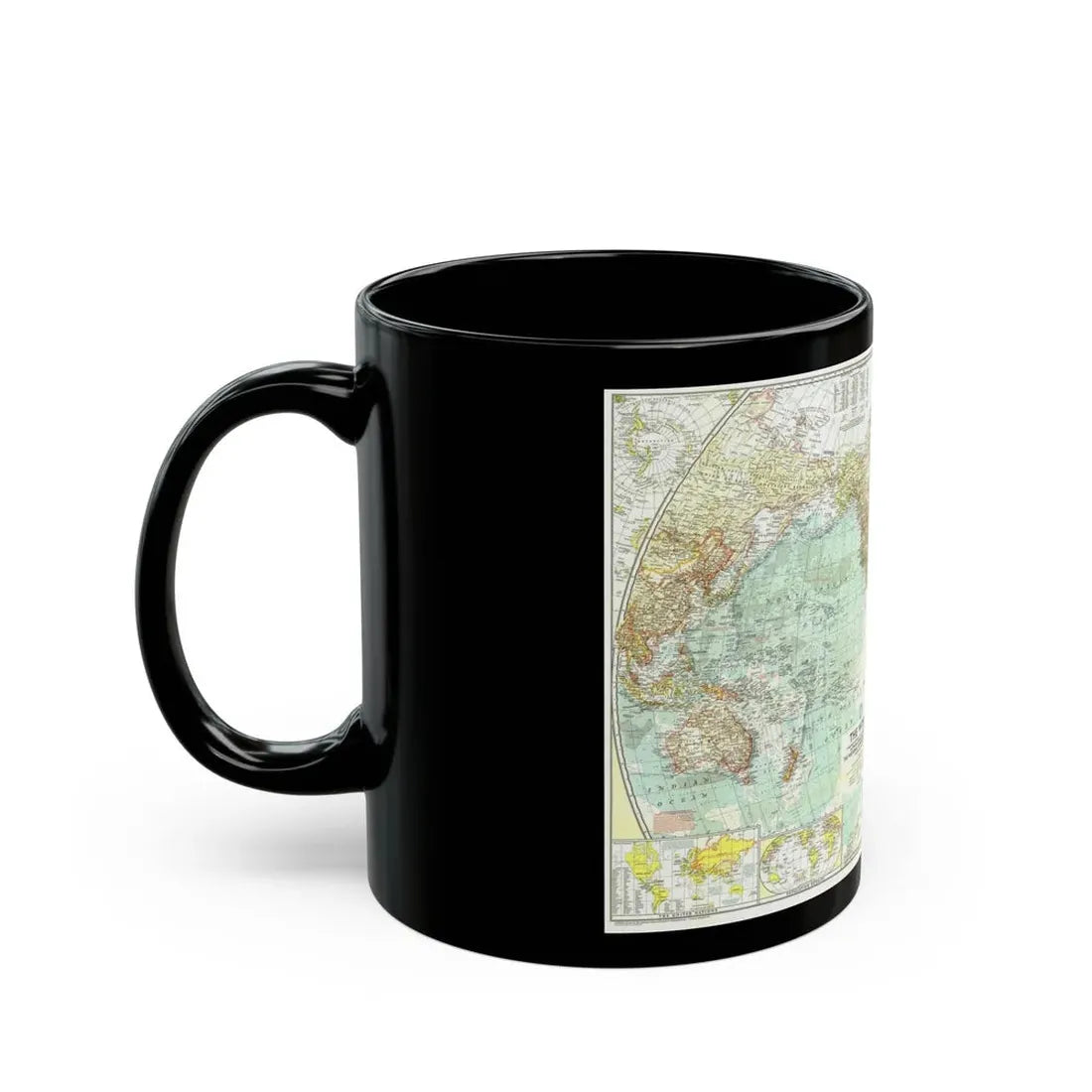 World Map (1957) (Map) Black Coffee Mug - Go Mug Yourself