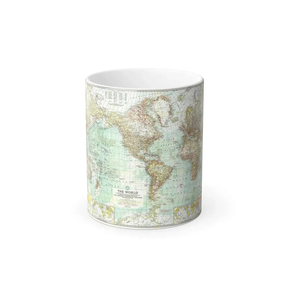 World Map (1957) (Map) Color Changing Mug 11oz - Go Mug Yourself