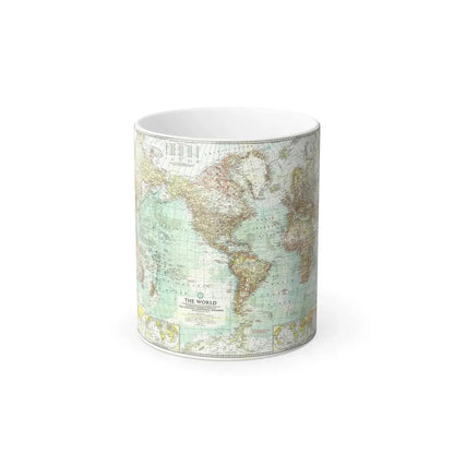 World Map (1957) (Map) Color Changing Mug 11oz - Go Mug Yourself