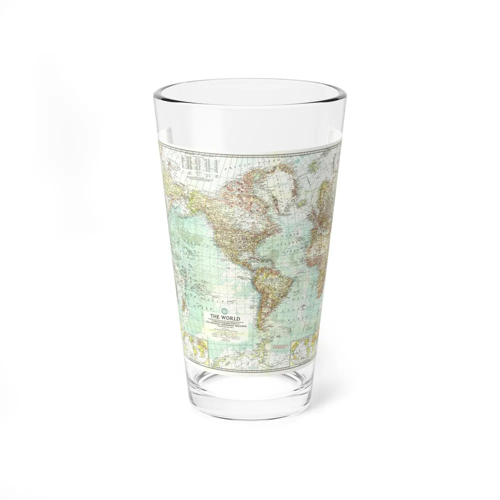 World Map (1957) (Map) Pint Glass 16oz-16oz-Go Mug Yourself