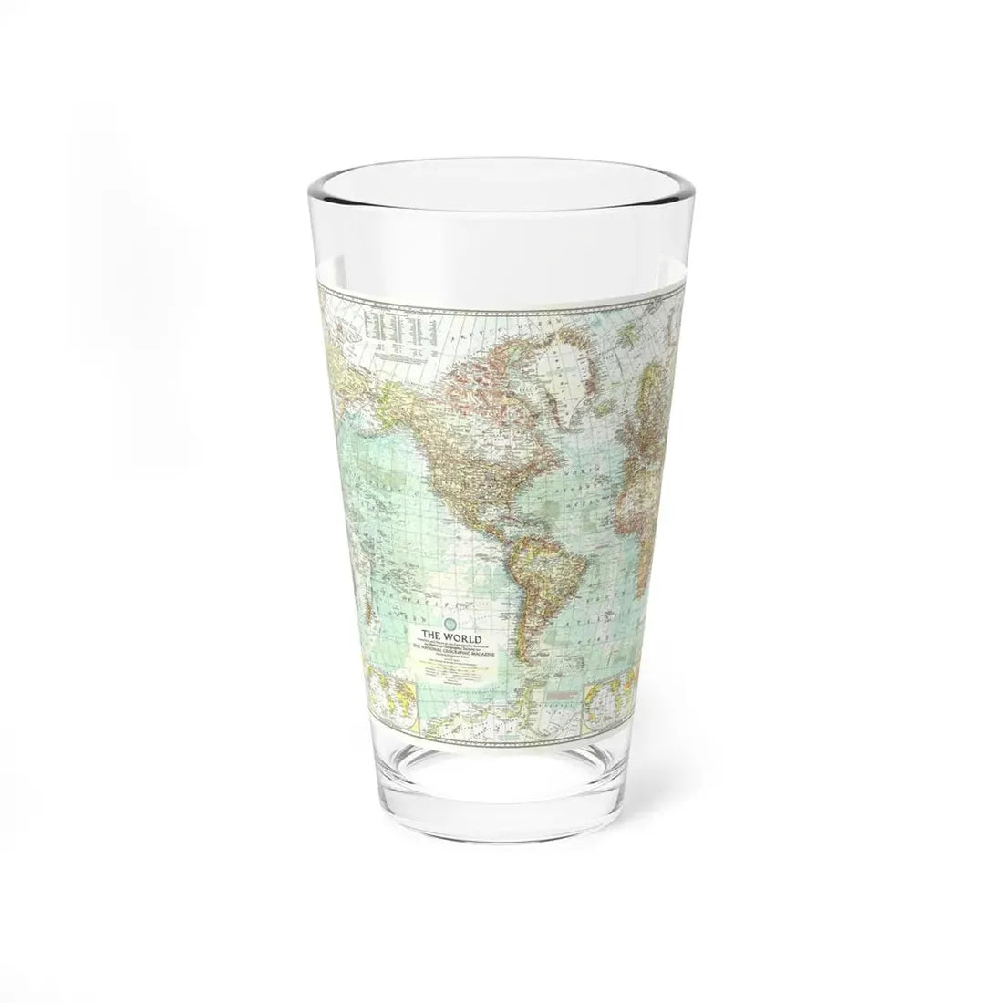 World Map (1957) (Map) Pint Glass 16oz 16oz - Go Mug Yourself