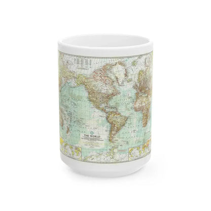 World Map (1957) (Map) White Coffee Mug 15oz - Go Mug Yourself