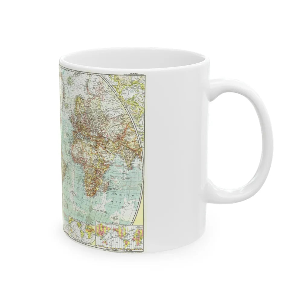 World Map (1957) (Map) White Coffee Mug-Go Mug Yourself