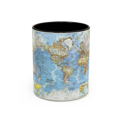 World Map (1960) (Map) Accent Coffee Mug 11oz Black - Go Mug Yourself