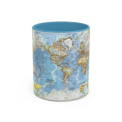 World Map (1960) (Map) Accent Coffee Mug 11oz Light Blue - Go Mug Yourself