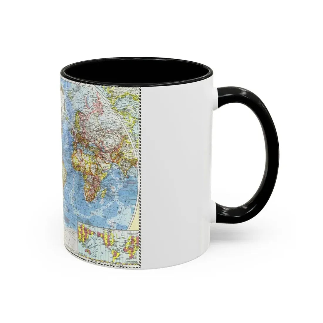 World Map (1960) (Map) Accent Coffee Mug - Go Mug Yourself