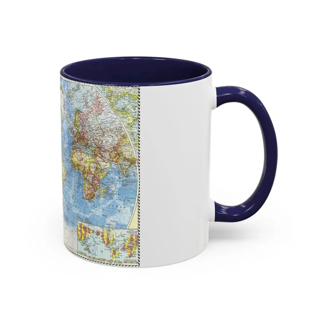 World Map (1960) (Map) Accent Coffee Mug - Go Mug Yourself