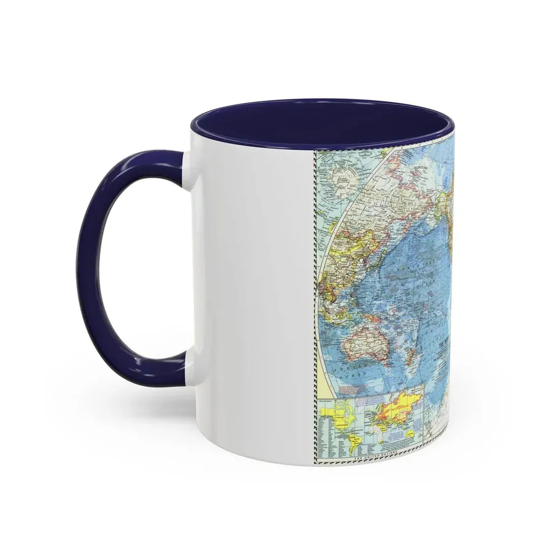 World Map (1960) (Map) Accent Coffee Mug - Go Mug Yourself