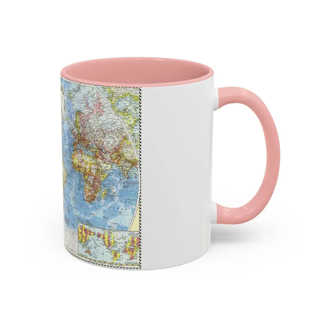 World Map (1960) (Map) Accent Coffee Mug - Go Mug Yourself