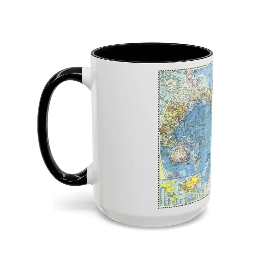 World Map (1960) (Map) Accent Coffee Mug - Go Mug Yourself