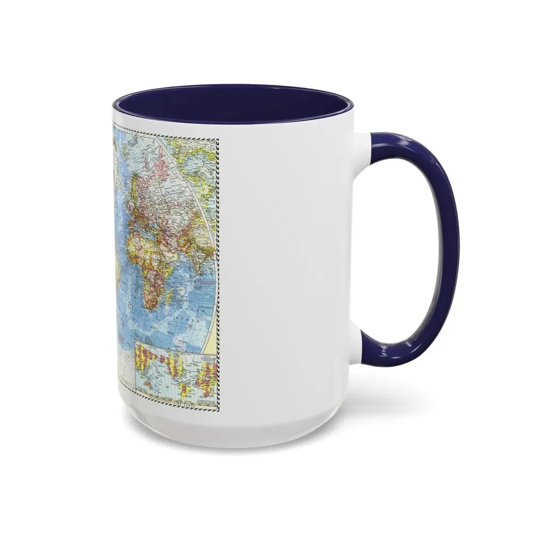 World Map (1960) (Map) Accent Coffee Mug - Go Mug Yourself