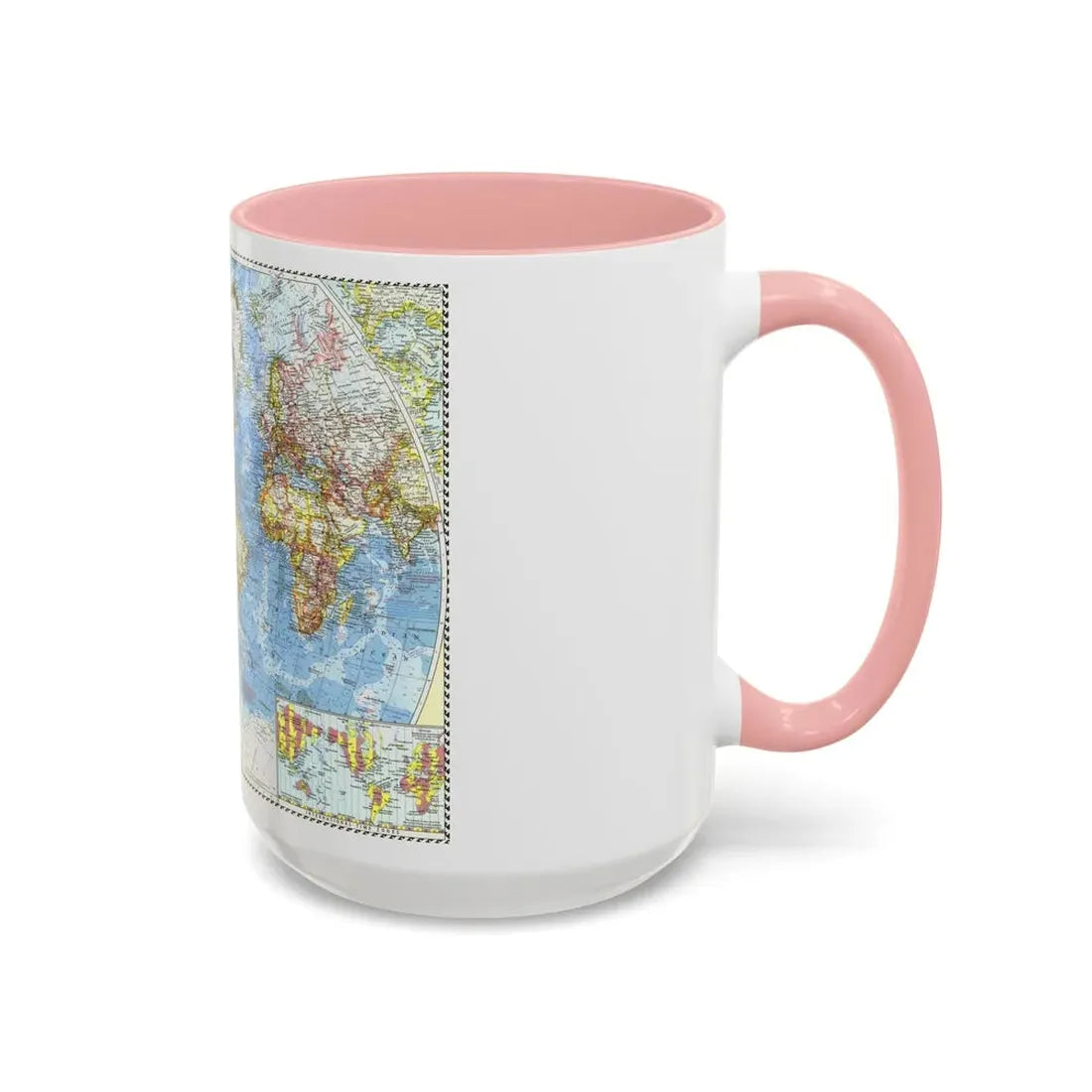 World Map (1960) (Map) Accent Coffee Mug - Go Mug Yourself