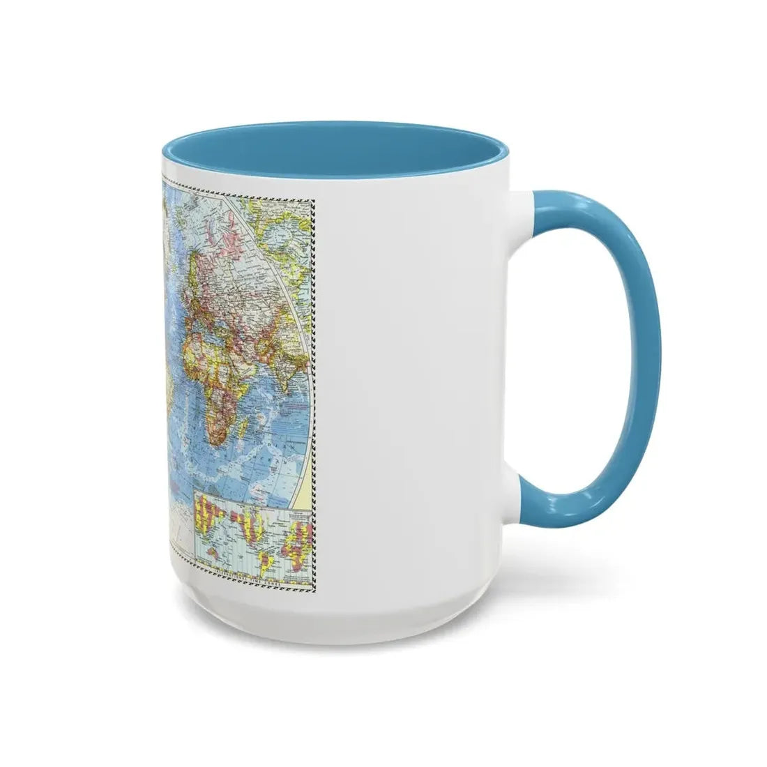 World Map (1960) (Map) Accent Coffee Mug - Go Mug Yourself