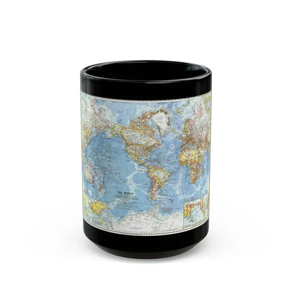 World Map (1960) (Map) Black Coffee Mug 15oz - Go Mug Yourself
