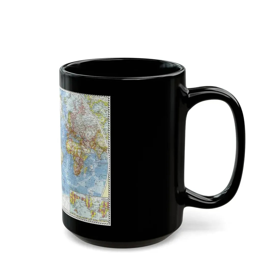 World Map (1960) (Map) Black Coffee Mug - Go Mug Yourself