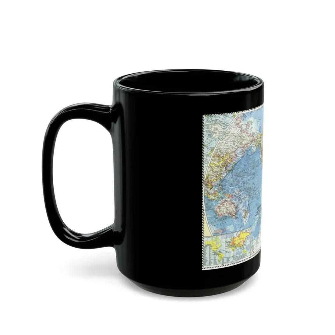 World Map (1960) (Map) Black Coffee Mug - Go Mug Yourself