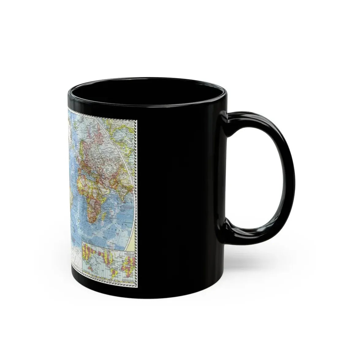 World Map (1960) (Map) Black Coffee Mug - Go Mug Yourself
