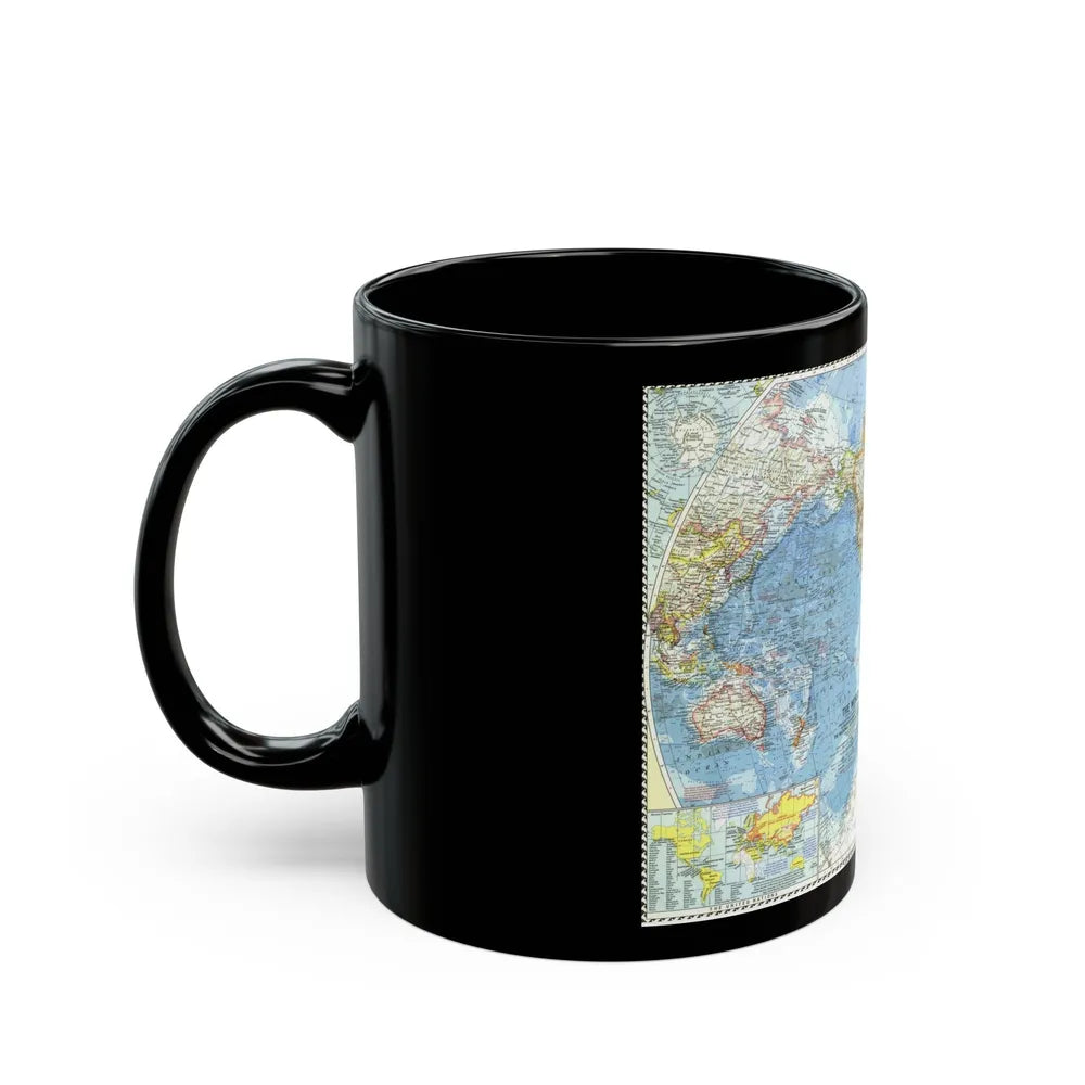 World Map (1960) (Map) Black Coffee Mug-Go Mug Yourself