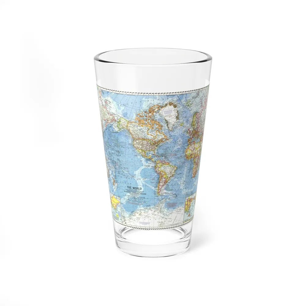 World Map (1960) (Map) Pint Glass 16oz-16oz-Go Mug Yourself