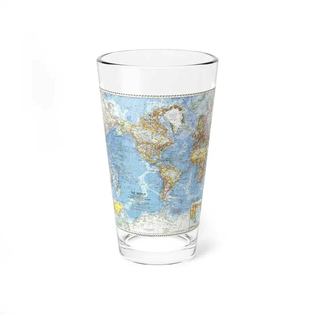 World Map (1960) (Map) Pint Glass 16oz 16oz - Go Mug Yourself