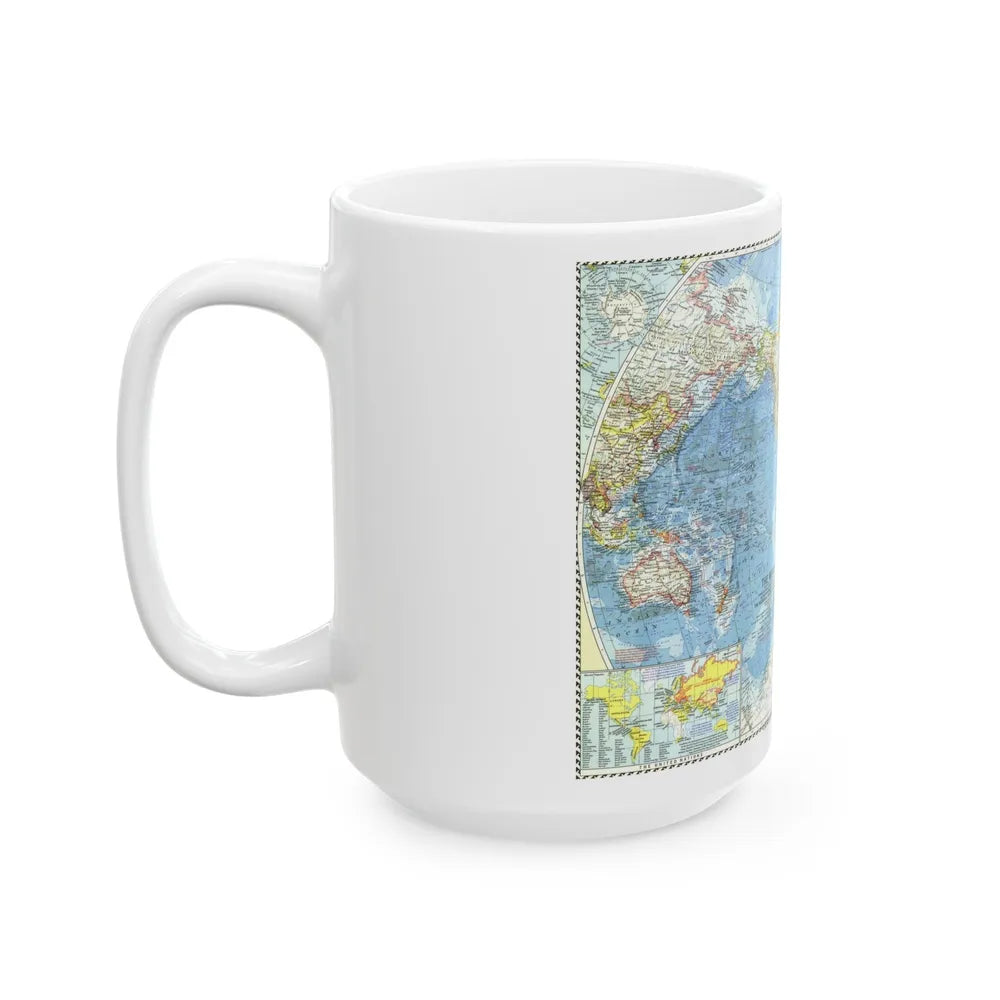 World Map (1960) (Map) White Coffee Mug-Go Mug Yourself