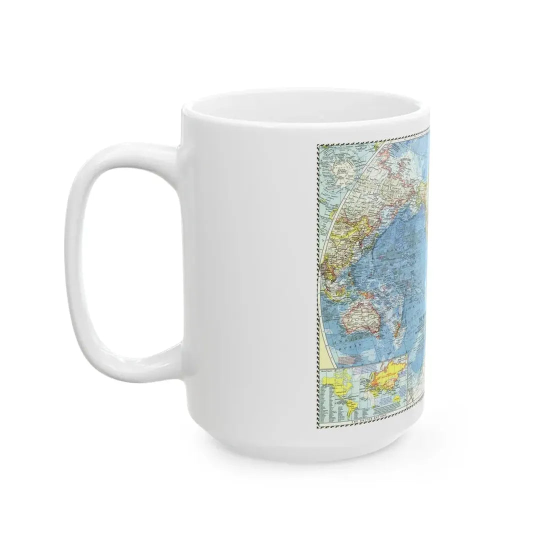 World Map (1960) (Map) White Coffee Mug - Go Mug Yourself