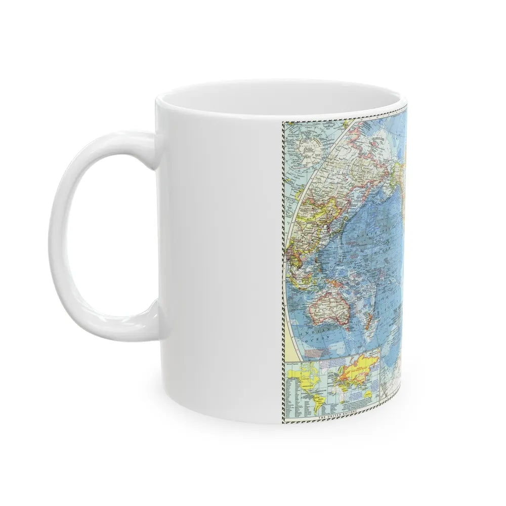 World Map (1960) (Map) White Coffee Mug-Go Mug Yourself