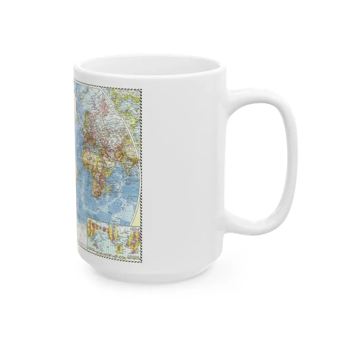 World Map (1960) (Map) White Coffee Mug - Go Mug Yourself