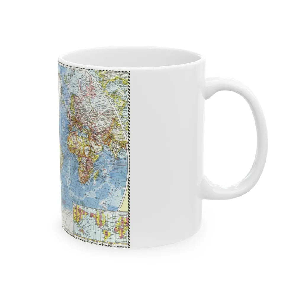 World Map (1960) (Map) White Coffee Mug-Go Mug Yourself