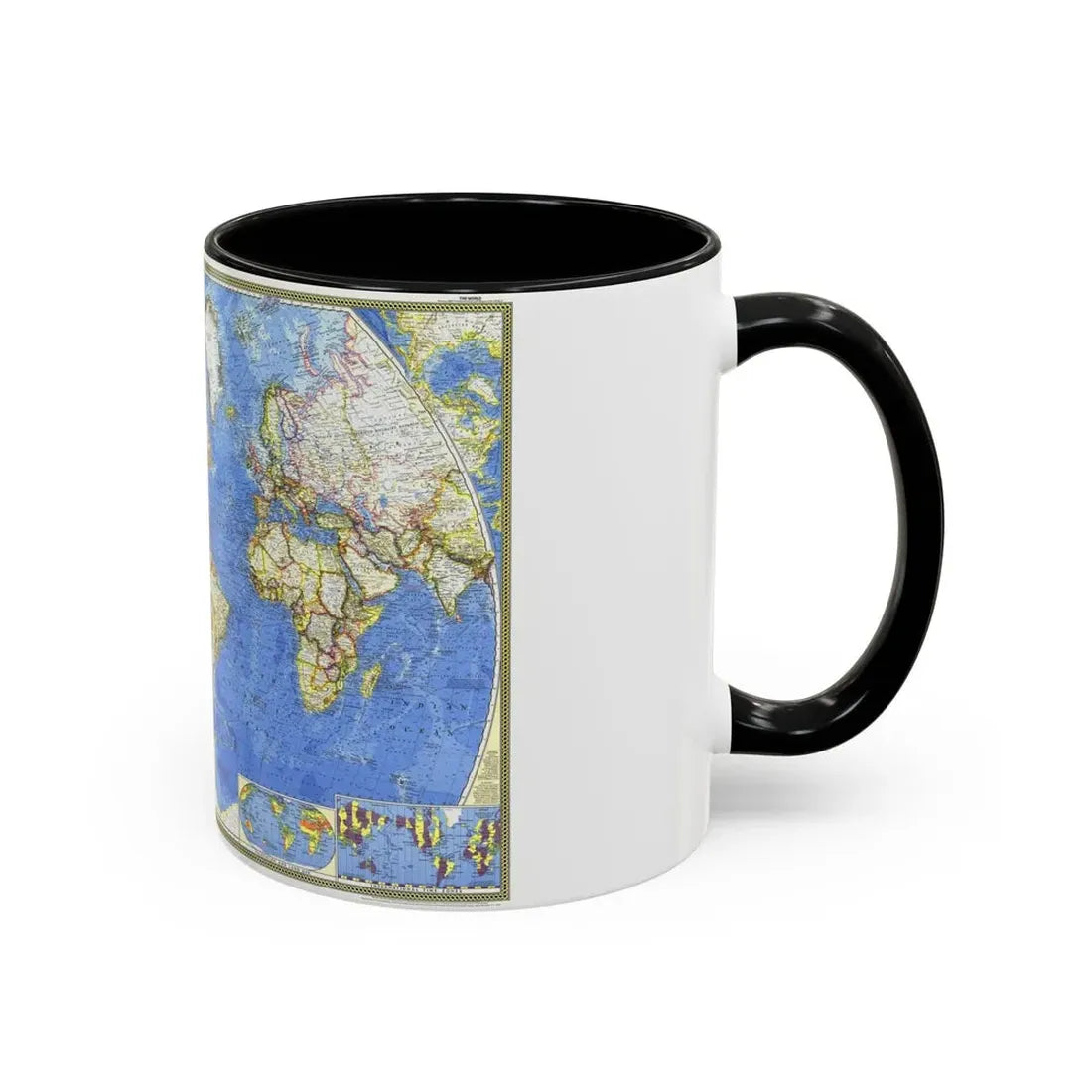 World Map (1965) (Map) Accent Coffee Mug - Go Mug Yourself
