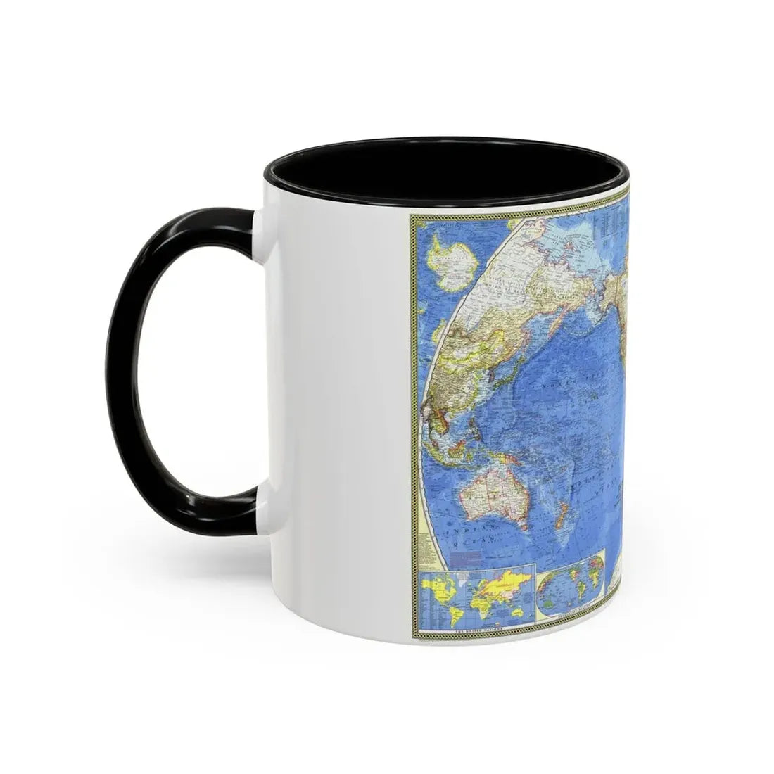 World Map (1965) (Map) Accent Coffee Mug - Go Mug Yourself