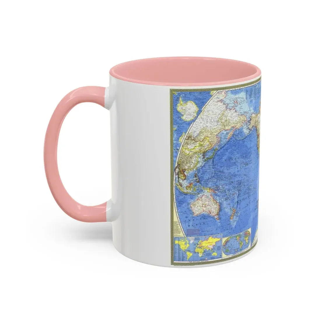 World Map (1965) (Map) Accent Coffee Mug - Go Mug Yourself
