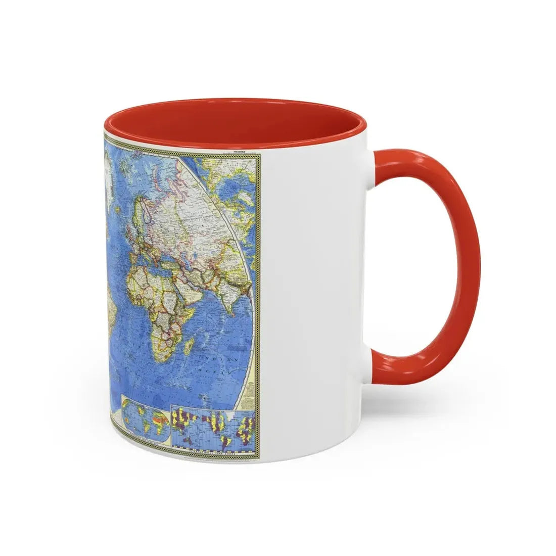 World Map (1965) (Map) Accent Coffee Mug - Go Mug Yourself