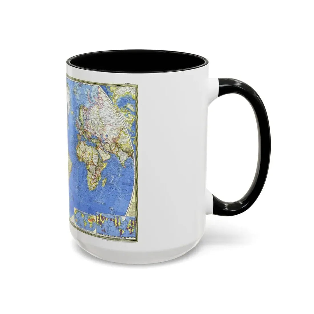 World Map (1965) (Map) Accent Coffee Mug - Go Mug Yourself