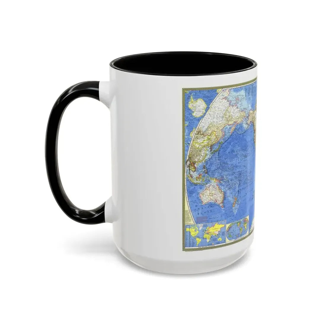 World Map (1965) (Map) Accent Coffee Mug - Go Mug Yourself