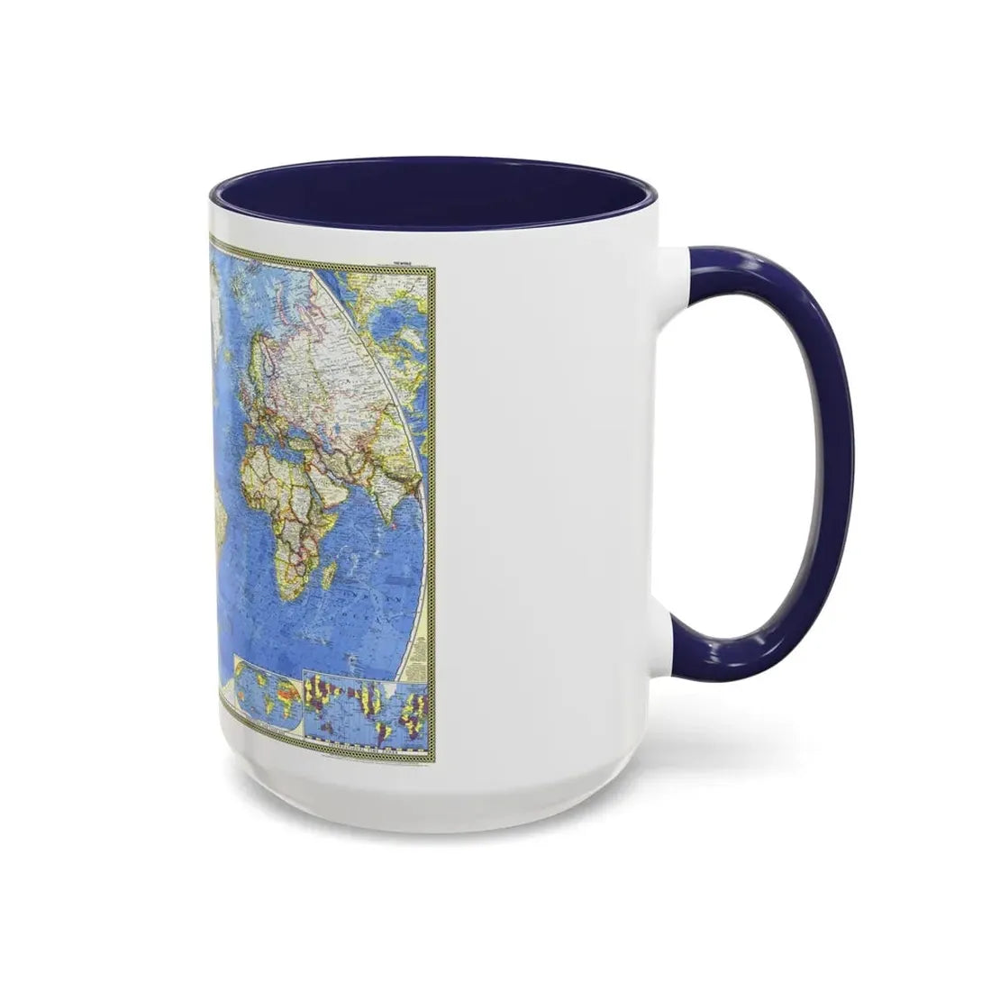 World Map (1965) (Map) Accent Coffee Mug - Go Mug Yourself