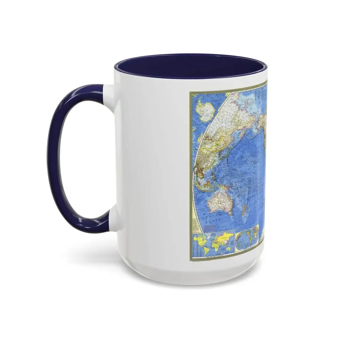 World Map (1965) (Map) Accent Coffee Mug - Go Mug Yourself
