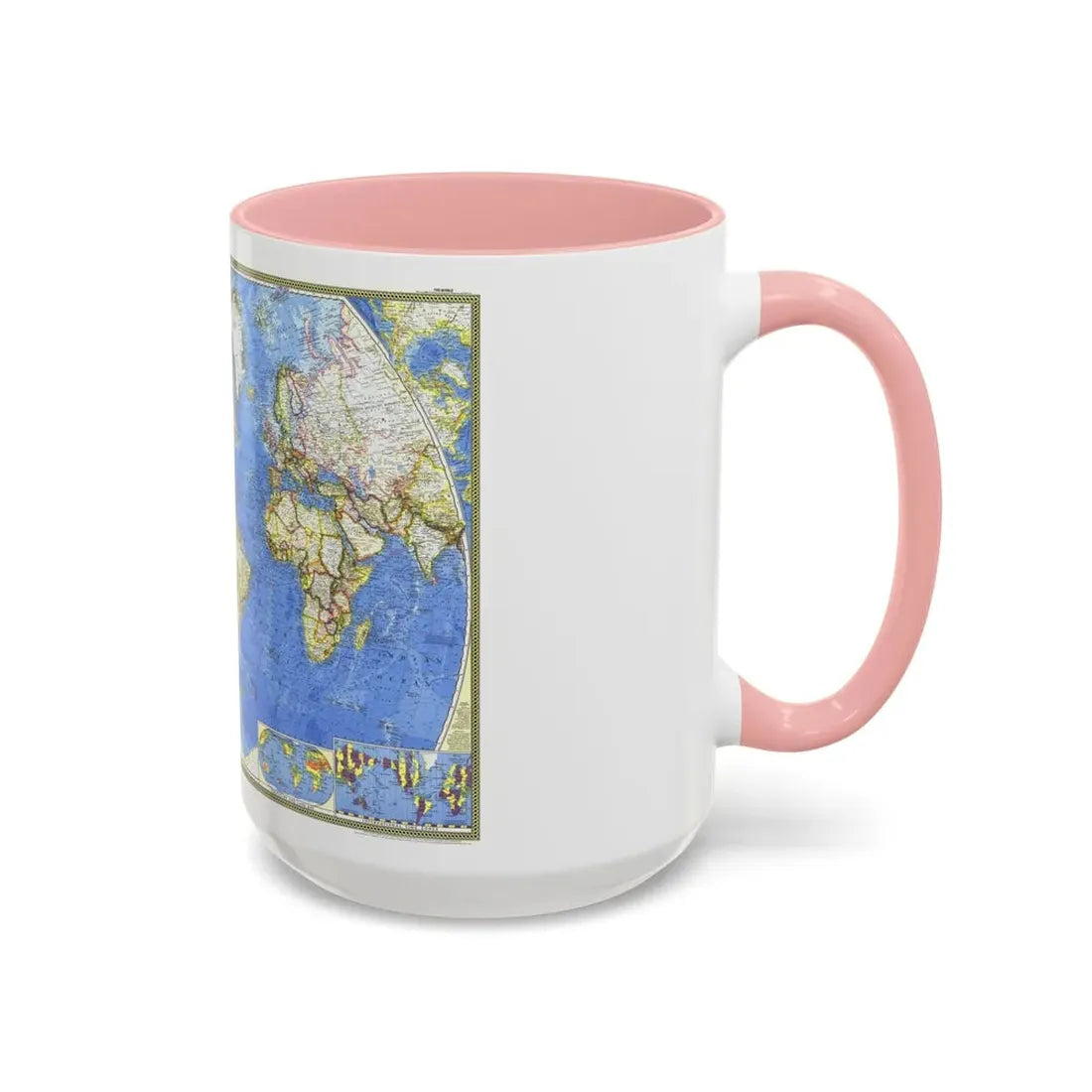 World Map (1965) (Map) Accent Coffee Mug - Go Mug Yourself