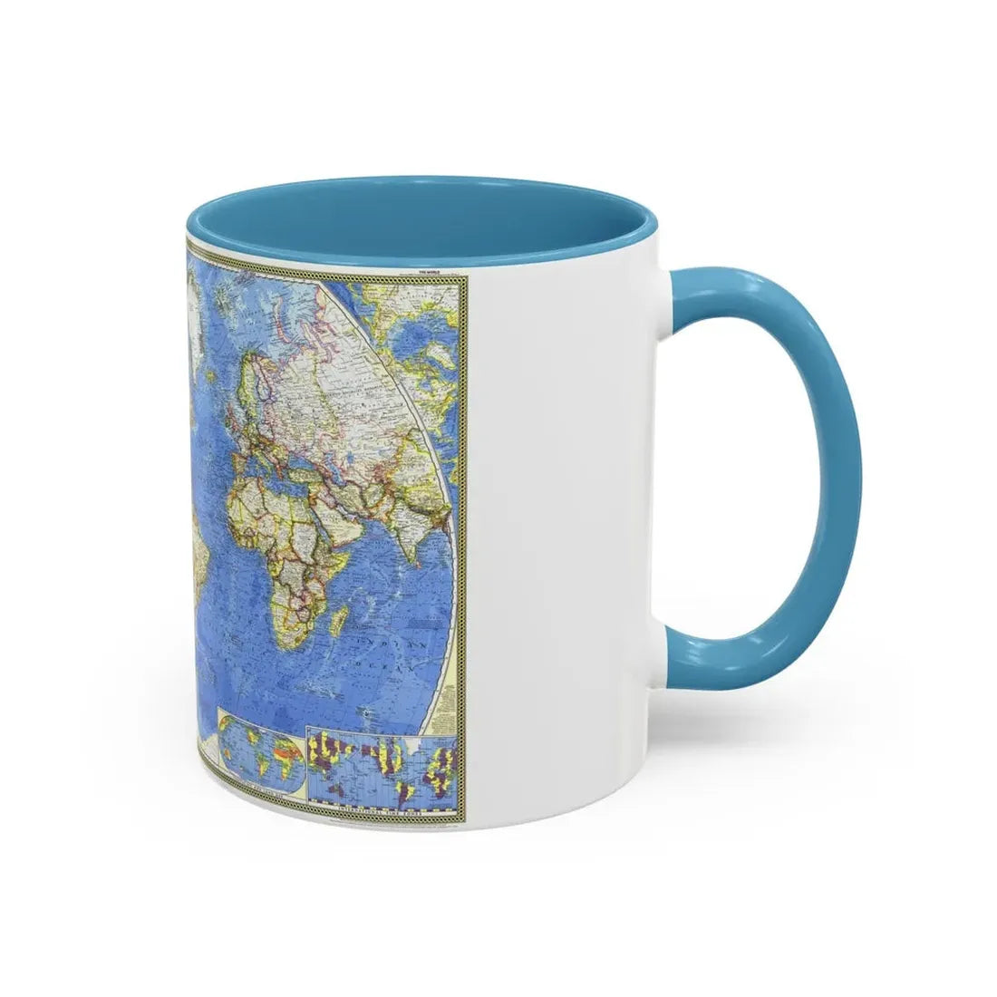 World Map (1965) (Map) Accent Coffee Mug - Go Mug Yourself