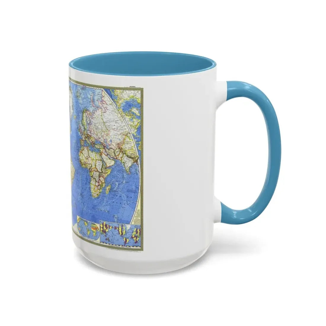 World Map (1965) (Map) Accent Coffee Mug - Go Mug Yourself
