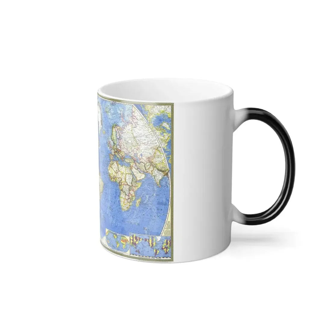 World Map (1965) (Map) Color Changing Mug 11oz - Go Mug Yourself