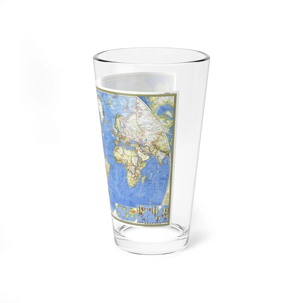 World Map (1965) (Map) Pint Glass 16oz-Go Mug Yourself