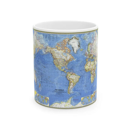 World Map (1965) (Map) White Coffee Mug-11oz-Go Mug Yourself