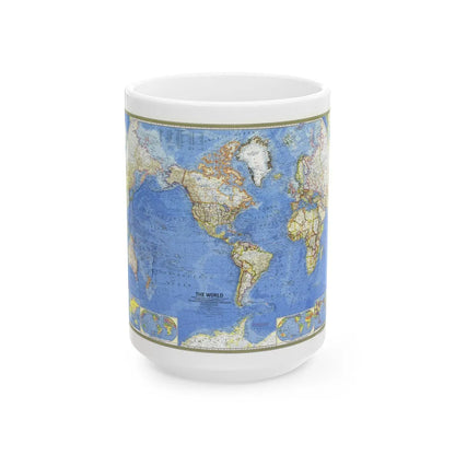 World Map (1965) (Map) White Coffee Mug-15oz-Go Mug Yourself