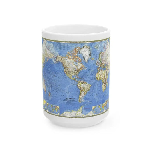 World Map (1965) (Map) White Coffee Mug 15oz - Go Mug Yourself