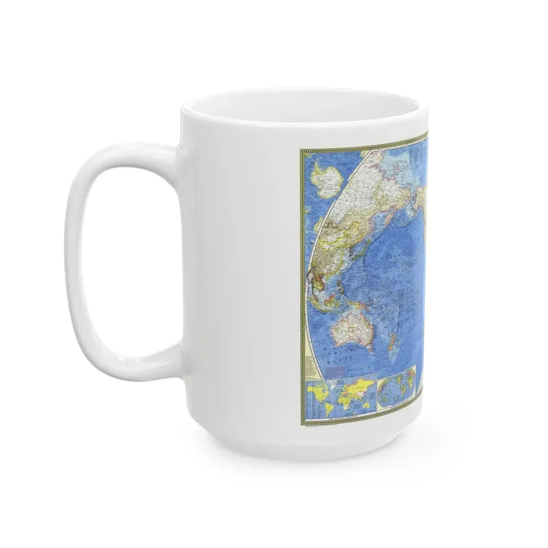 World Map (1965) (Map) White Coffee Mug - Go Mug Yourself