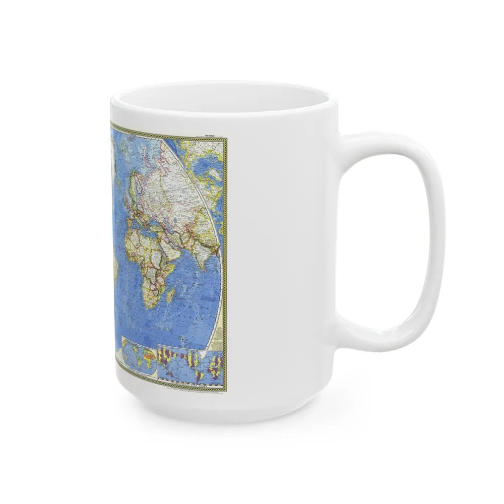 World Map (1965) (Map) White Coffee Mug-Go Mug Yourself