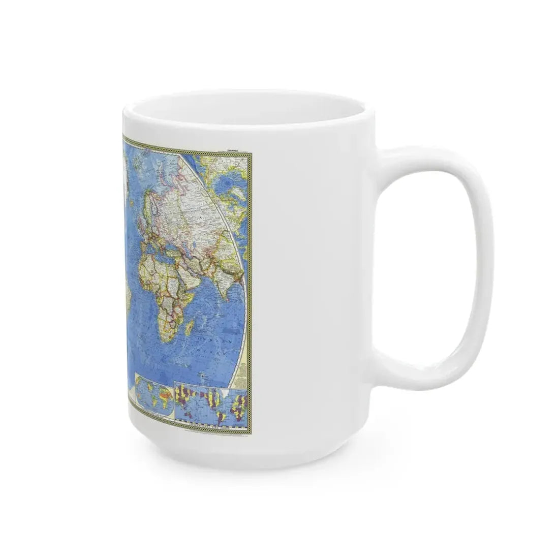 World Map (1965) (Map) White Coffee Mug - Go Mug Yourself
