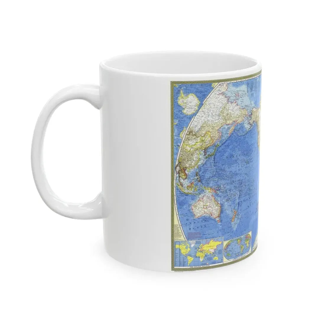 World Map (1965) (Map) White Coffee Mug - Go Mug Yourself